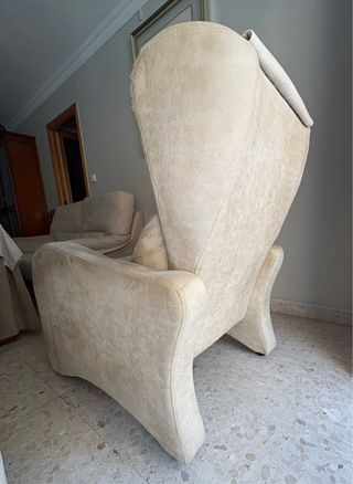 2 Poltrone Reclinabili in Tela Beige