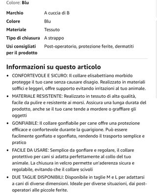 Collare Elisabettiano Gonfiabile Cane