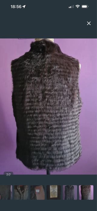 Chaleco de piel de conejo lomos