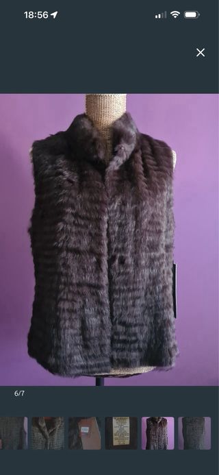 Chaleco de piel de conejo lomos