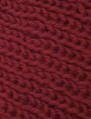 Buff cuello lana abrigo granate artesanal