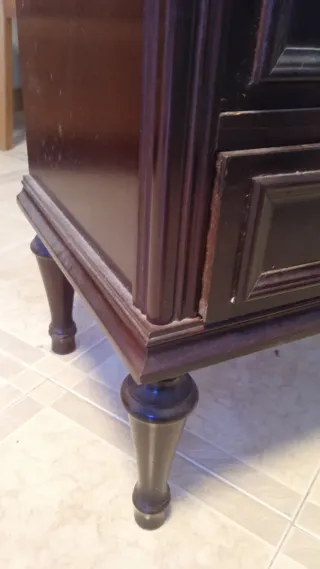 Mesita antigua madera mármol