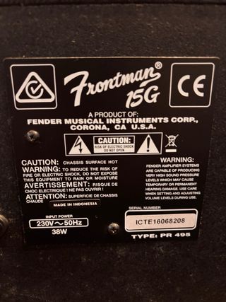 Amplificador Fender Frontman 15G