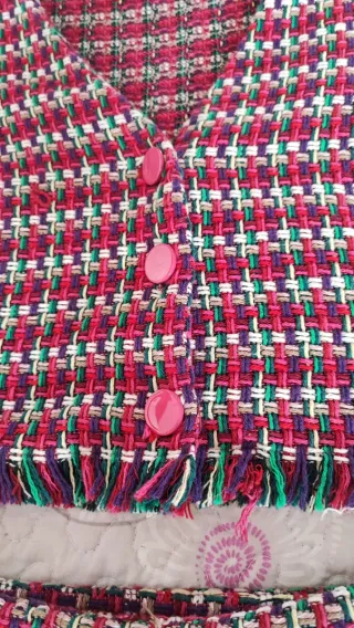 Conjunto Zara Chaqueta y Falda Tweed Talla S