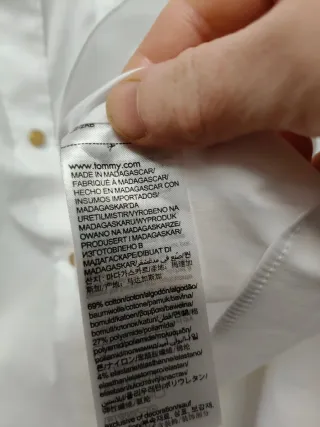 Camisa Tommy Hilfiger Blanca Rayas Azules