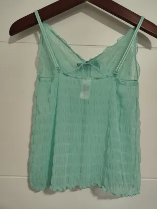 Top lencero turquesa con lazo talla M