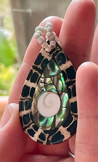 Colgante Vintage Abalone y Ojo de Shiva