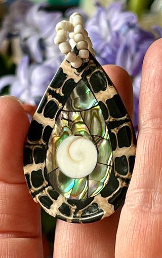 Colgante Vintage Abalone y Ojo de Shiva