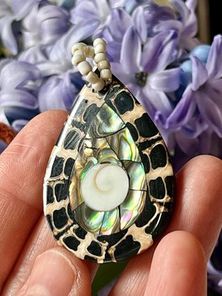 Colgante Vintage Abalone y Ojo de Shiva