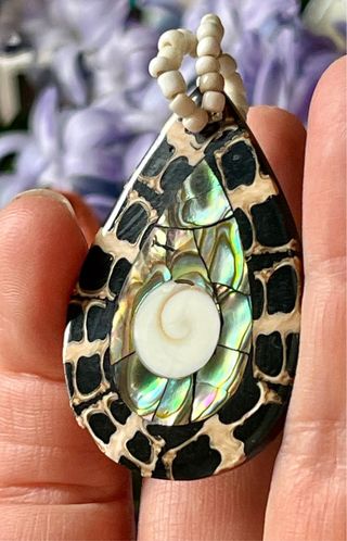 Colgante Vintage Abalone y Ojo de Shiva