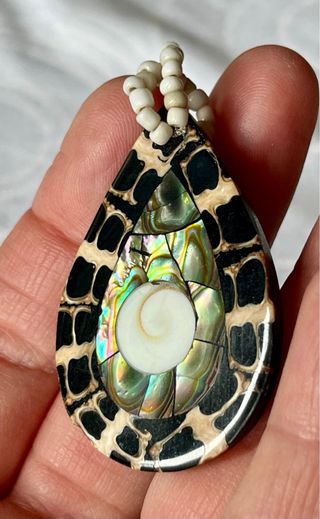Colgante Vintage Abalone y Ojo de Shiva