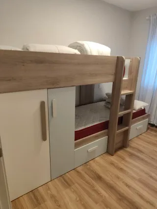 Cama Tren con Armario y Cajones