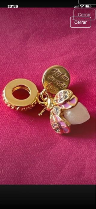 Charm Abeja Dorado y Rosa