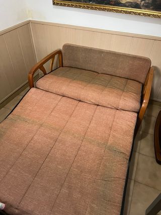 Sofá-cama tela y madera