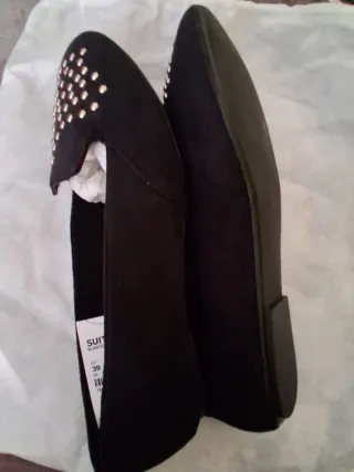 Manoletinas negras SuiteBlanco talla 39