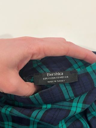 Blusa cuadros manga abullonada