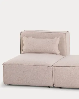 Sillón modular con puff tela beige