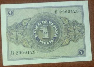 Billete 1 peseta Banco de España 1937