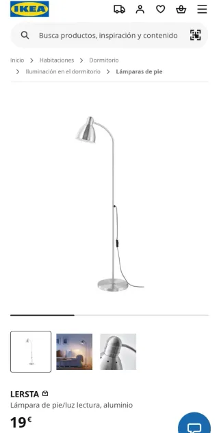 Lámpara de pie IKEA LERSTA + Bombilla LED
