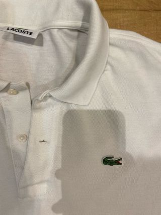 Polo Lacoste Blanco Clásico Logo Cocodrilo
