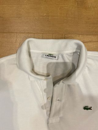 Polo Lacoste Blanco Clásico Logo Cocodrilo