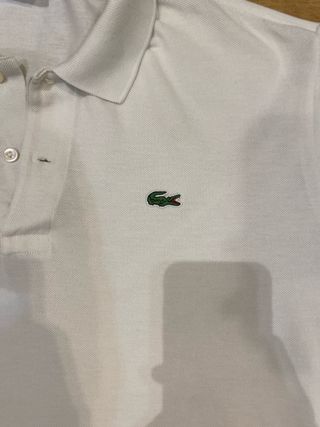 Polo Lacoste Blanco Clásico Logo Cocodrilo