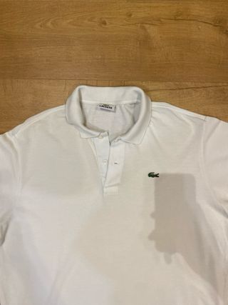 Polo Lacoste Blanco Clásico Logo Cocodrilo