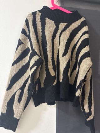 Chaleco de punto con estampado cebra