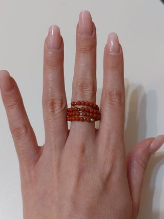 Anello corallo arancione e argento