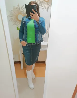 Giubbino jeans donna blu