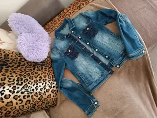 Giubbino jeans donna blu