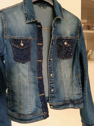 Giubbino jeans donna blu