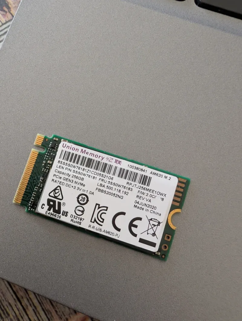 SSD NVMe 256GB Gen3 x4 Union Memory