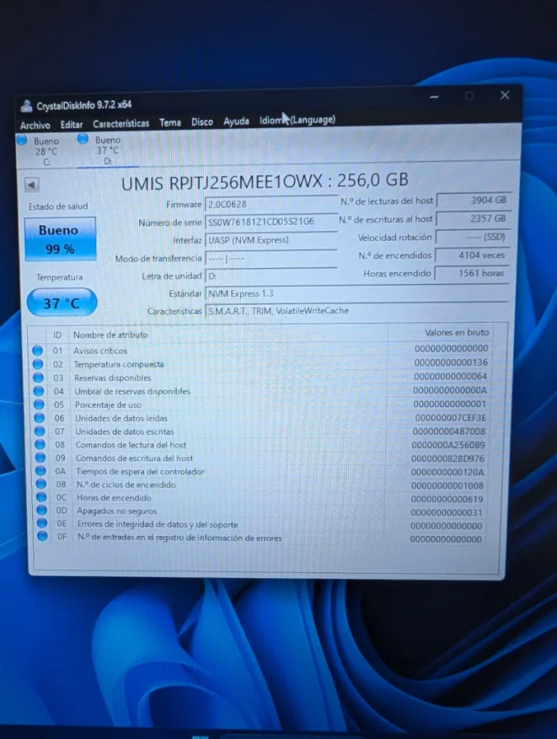 SSD NVMe 256GB Gen3 x4 Union Memory afbeelding 2