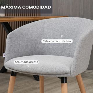 Silla Comedor Tapizada Lino Sintético
