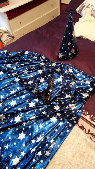 Disfraz Mago Merlín estrellas azul