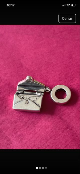 Colgante plata buzón carta amor