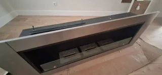 Estufa Bioetanol 3 fuegos Plata/Blanca