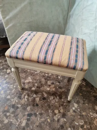 Banqueta Taburete Tapizado Rayas
