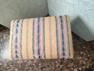 Banqueta Taburete Tapizado Rayas