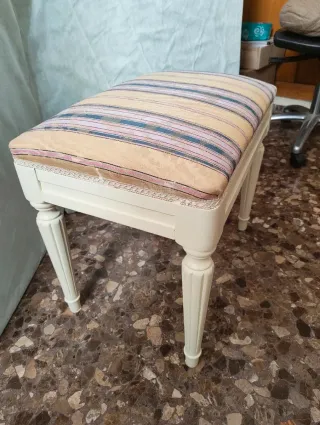 Banqueta Taburete Tapizado Rayas