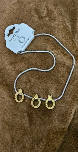 Colar Pandora Bicolor Dourado e Prateado