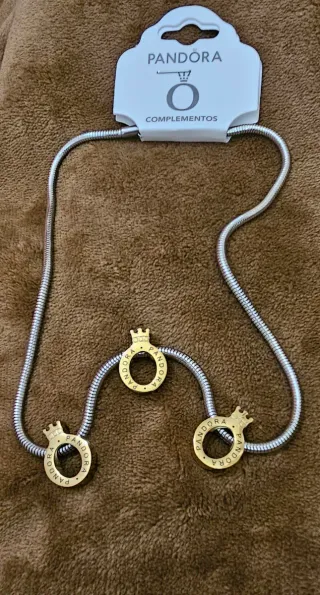 Colar Pandora Bicolor Dourado e Prateado