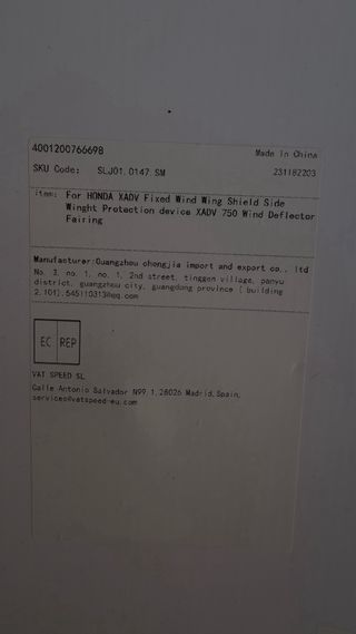 Deflectores Aire Laterales Honda XADV 750 (2025)
