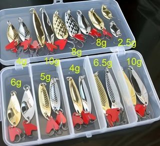 20 Cucharas de Pesca con Caja