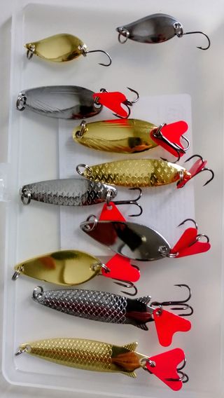 20 Cucharas de Pesca con Caja
