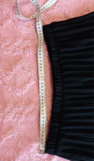 Falda larga plisada negra Primark