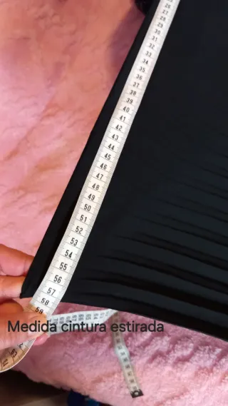 Falda larga plisada negra Primark