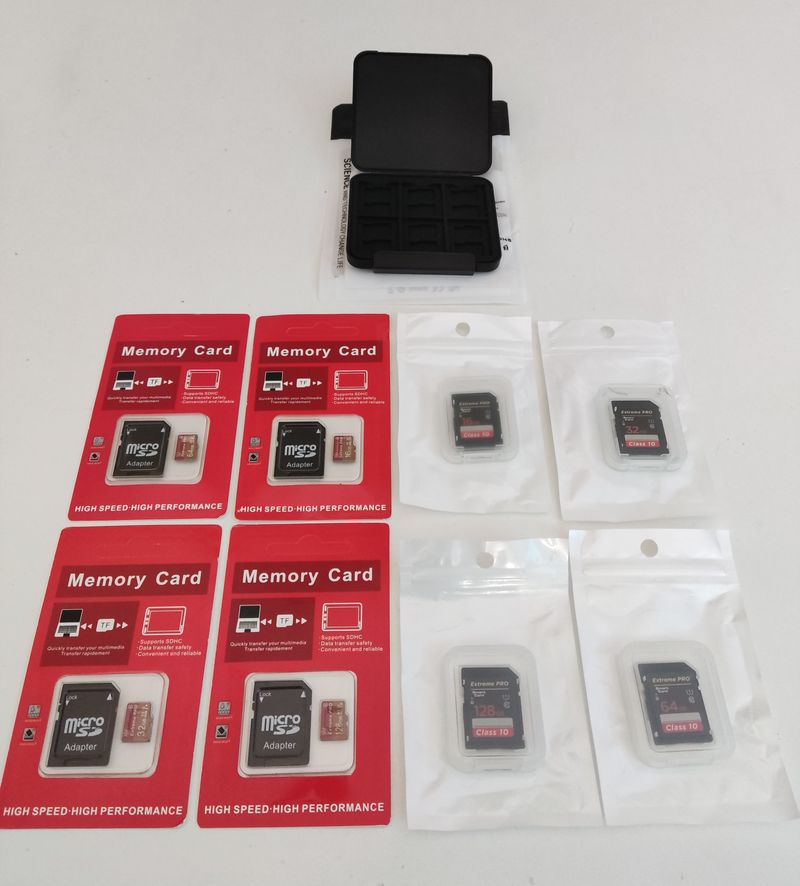 Lote 4 SD-Card+4 MicroSD (16-32-64-128GB) +Estuche afbeelding 2
