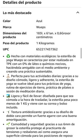 Esterilla Yoga Wueps Nueva + Bolsa